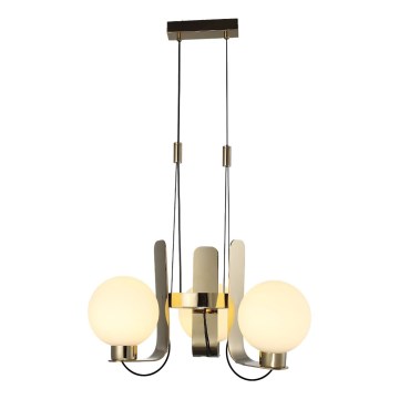 Lámpara colgante con cable REGGIO 3xE27/40W/230V dorada