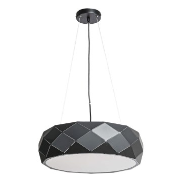 Lámpara colgante con cable REUS 3xE27/40W/230V Ø 47 cm negra