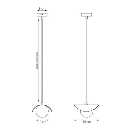 Lámpara colgante con cable RITUAL 1xG9/8W/230V negra