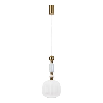 Lámpara colgante con cable ROYAL 1xE27/15W/230V, dorado/blanco