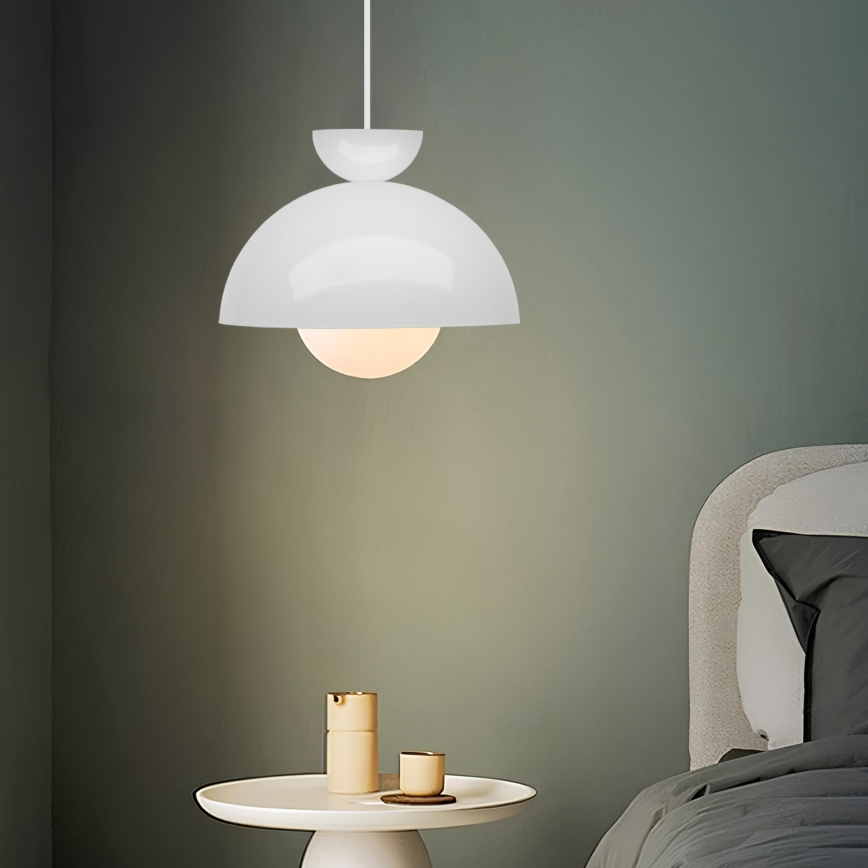 Lámpara colgante con cable SALVA 1xE27/15W/230V blanca