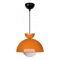 Lámpara colgante con cable SALVA 1xE27/15W/230V naranja