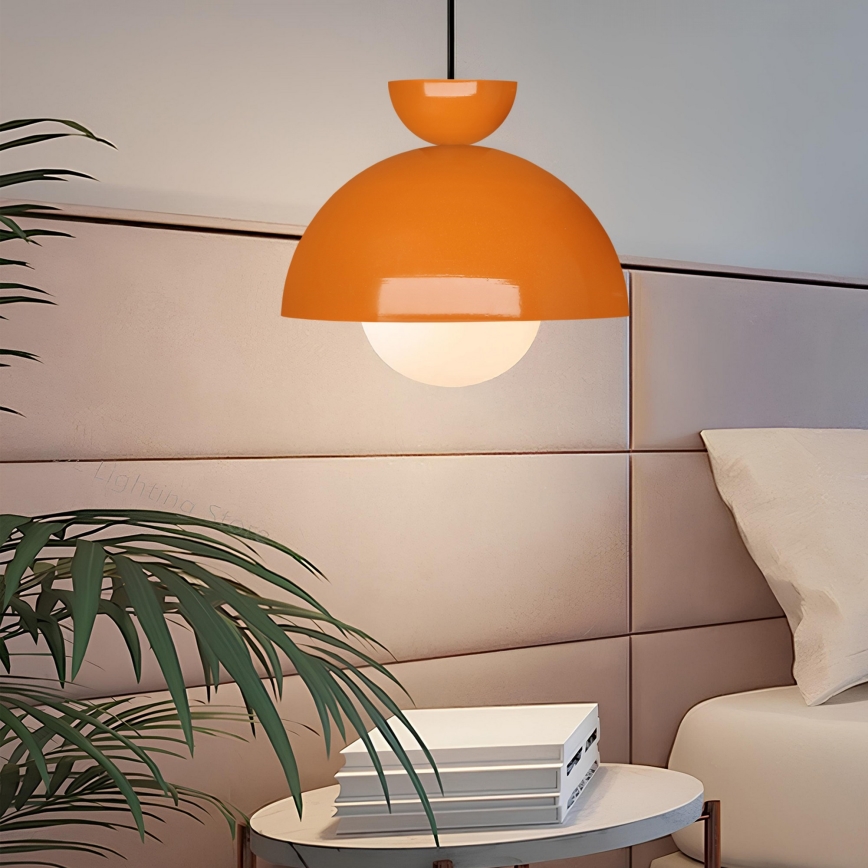 Lámpara colgante con cable SALVA 1xE27/15W/230V naranja