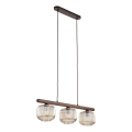 Lámpara colgante con cable SALVIA 3xE14/10W/230V marrón/marrón ahumado