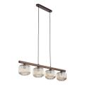 Lámpara colgante con cable SALVIA 4xE14/10W/230V marrón/marrón ahumado