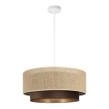Lámpara colgante con cable SARTA 1xE27/60W/230V diámetro 45 cm marrón/yute