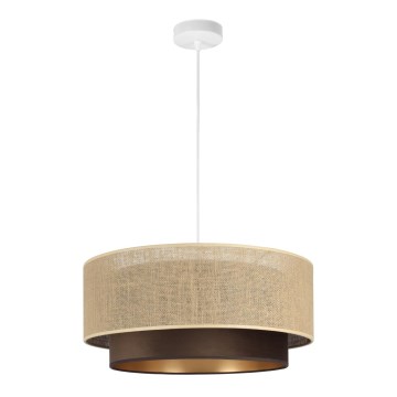 Lámpara colgante con cable SARTA 1xE27/60W/230V diámetro 45 cm marrón/yute