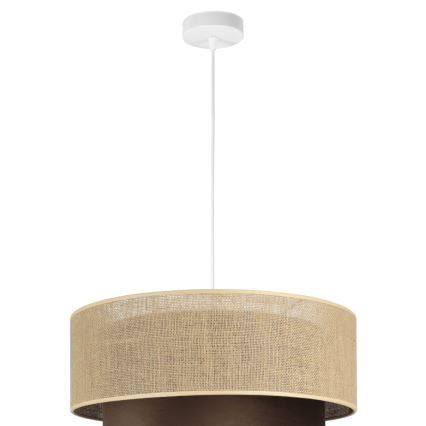 Lámpara colgante con cable SARTA 1xE27/60W/230V diámetro 45 cm marrón/yute