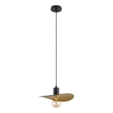 Lámpara colgante con cable SAVANA 1xE27/15W/230V, diámetro 39 cm, negro/dorado