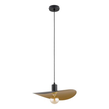 Lámpara colgante con cable SAVANA 1xE27/15W/230V Ø 30 cm negro/dorado