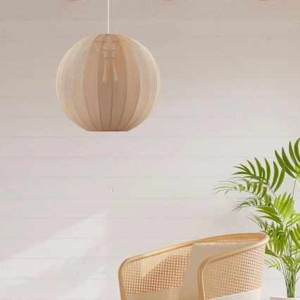 Lámpara colgante con cable SENSAI 1xE27/20W/230V Ø 40 cm beige