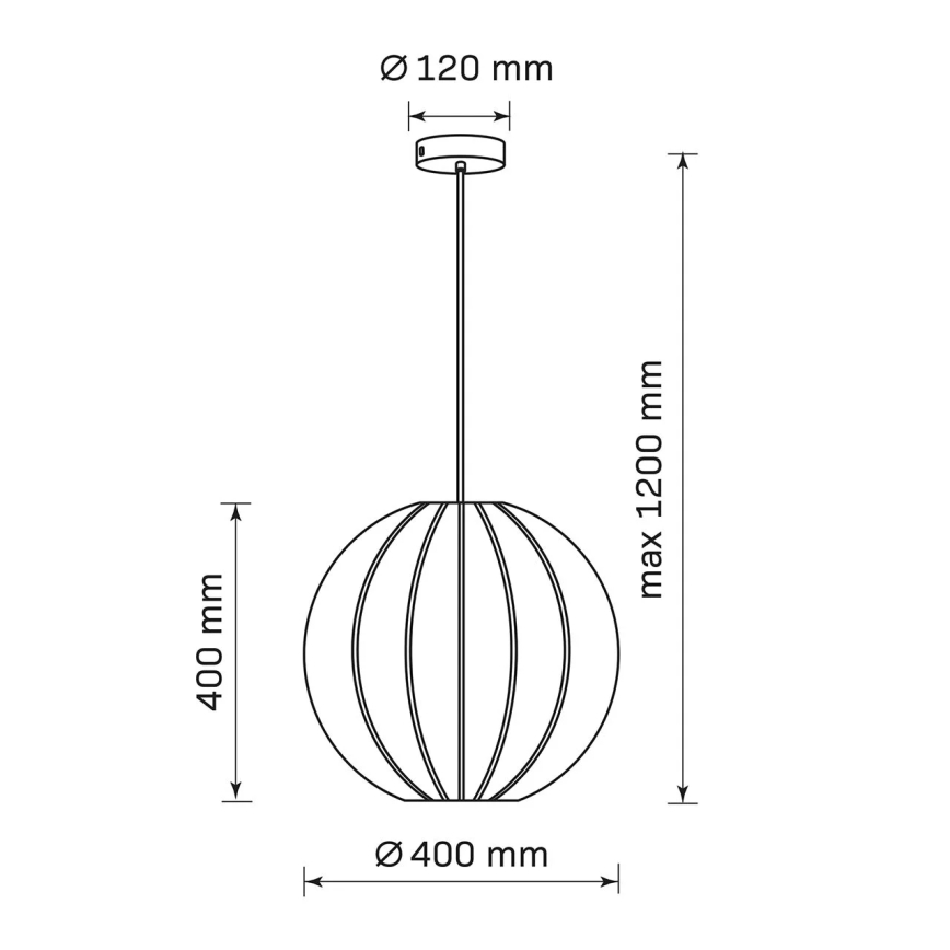 Lámpara colgante con cable SENSAI 1xE27/20W/230V Ø 40 cm beige