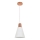Lámpara colgante con cable SHADE 1xE27/15W/230V cobre/blanco
