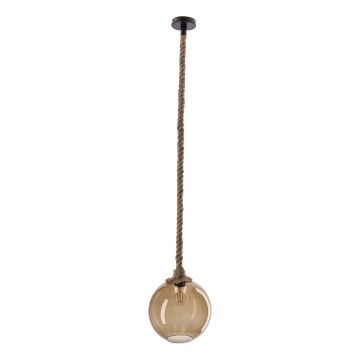 Lámpara colgante con cable SHEDON 1xE27/40W/230V beige ahumado