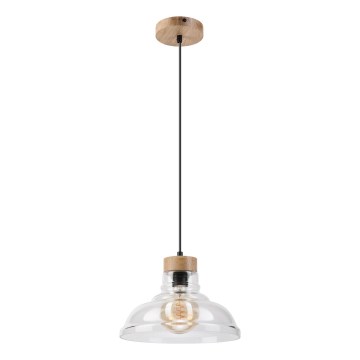 Lámpara colgante con cable SINGLE 1xE27/60W/230V, diámetro 28 cm, roble