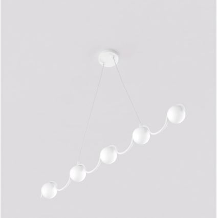 Lámpara colgante con cable SINUS 5xG9/8W/230V blanca