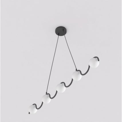 Lámpara colgante con cable SINUS 5xG9/8W/230V negra