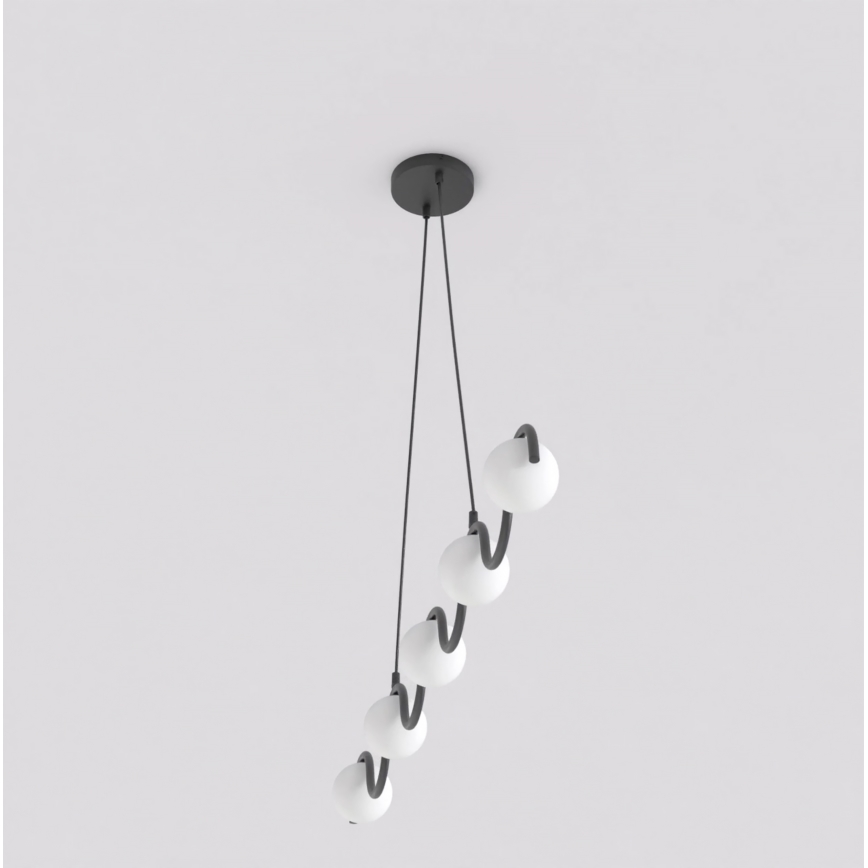Lámpara colgante con cable SINUS 5xG9/8W/230V negra