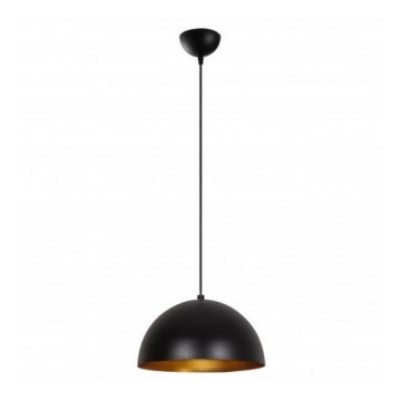 Lámpara colgante con cable SIVANI 1xE27/40W/230V Ø 30 cm negra/cobre