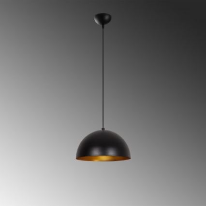 Lámpara colgante con cable SIVANI 1xE27/40W/230V Ø 30 cm negra/cobre