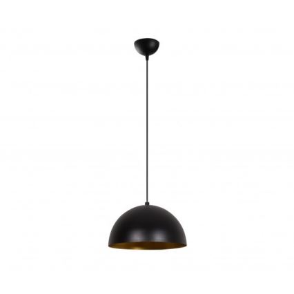 Lámpara colgante con cable SIVANI 1xE27/40W/230V Ø 30 cm negra/cobre