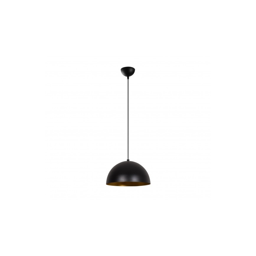 Lámpara colgante con cable SIVANI 1xE27/40W/230V Ø 30 cm negra/cobre