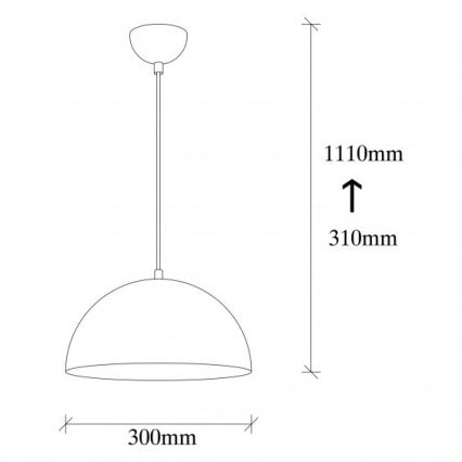 Lámpara colgante con cable SIVANI 1xE27/40W/230V Ø 30 cm negra/cobre