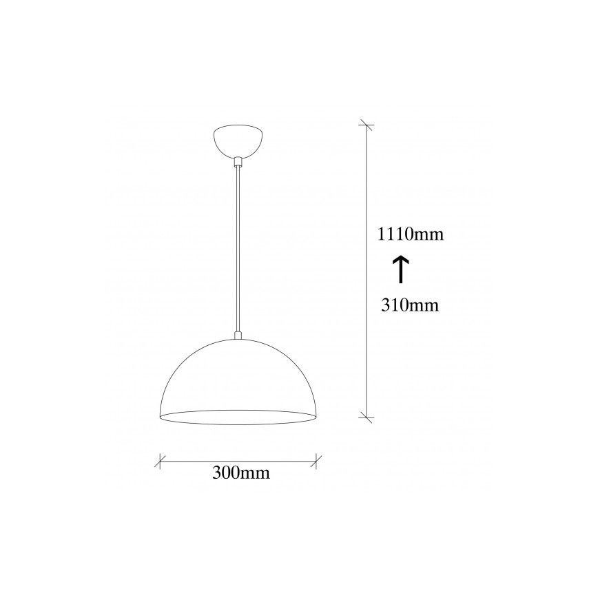 Lámpara colgante con cable SIVANI 1xE27/40W/230V Ø 30 cm negra/cobre