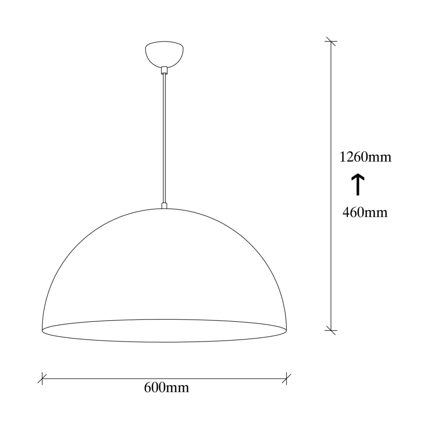 Lámpara colgante con cable SIVANI 1xE27/40W/230V Ø 60 cm negro/cobre