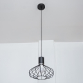 Lámpara colgante con cable SOLANO 1xE27/15W/230V negro/cromo brillante