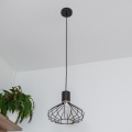 Lámpara colgante con cable SOLANO 1xE27/15W/230V negro/dorado