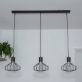 Lámpara colgante con cable SOLANO 3xE27/15W/230V negra/dorada