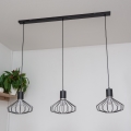 Lámpara colgante con cable SOLANO 3xE27/15W/230V negro/cromo brillante