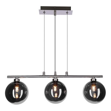Lámpara colgante con cable SOMUL 3xG9/20W/230V, negro ahumado
