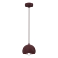 Lámpara colgante con cable SOOL 1xE27/15W/230V Ø 15 cm burdeos