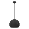 Lámpara colgante con cable SOOL 1xE27/15W/230V Ø 27 cm negra