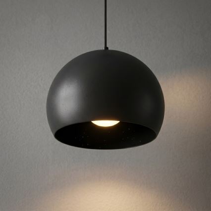 Lámpara colgante con cable SOOL 1xE27/15W/230V Ø 27 cm negra