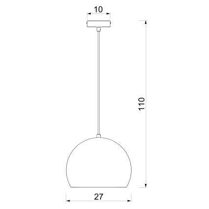Lámpara colgante con cable SOOL 1xE27/15W/230V Ø 27 cm negra