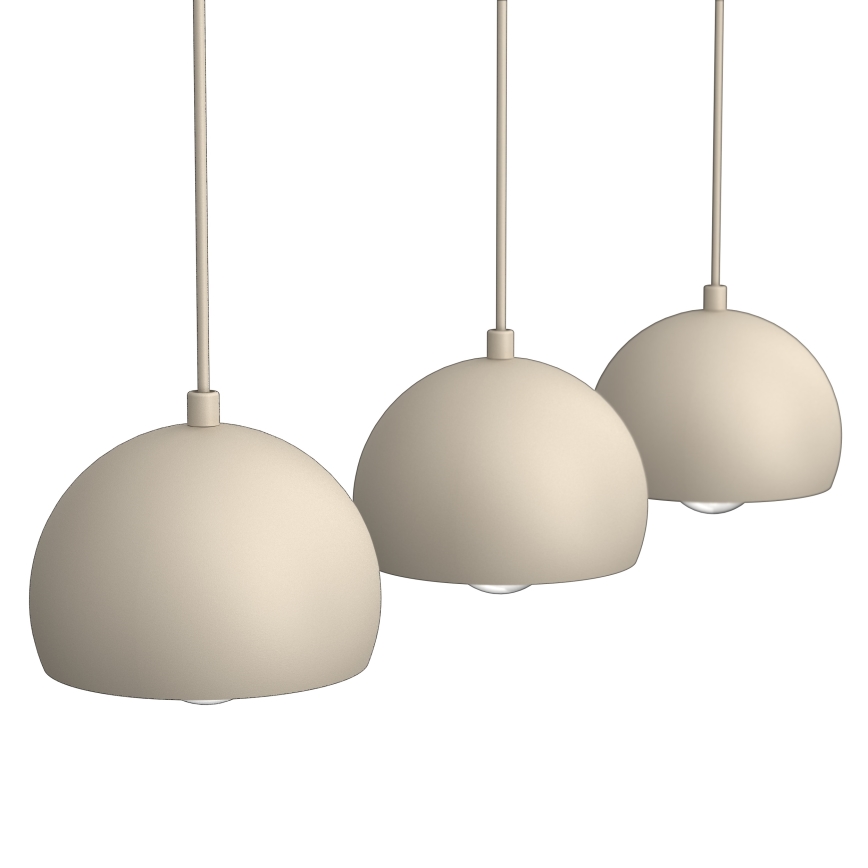 Lámpara colgante con cable SOOL 3xE27/15W/230V beige