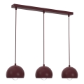 Lámpara colgante con cable SOOL 3xE27/15W/230V burdeos