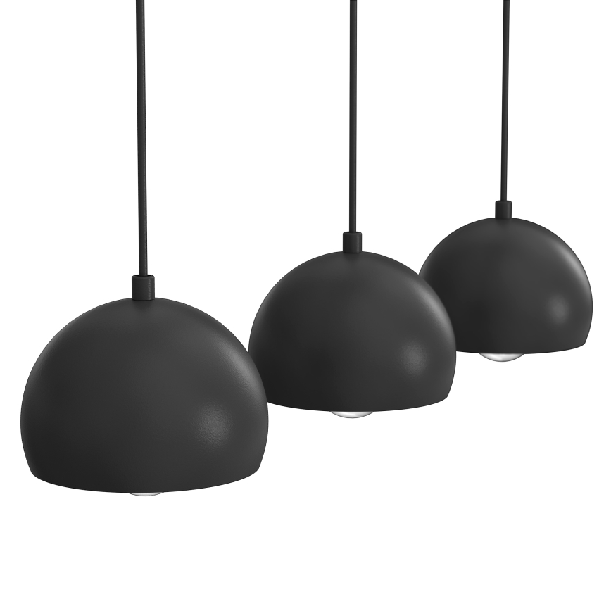 Lámpara colgante con cable SOOL 3xE27/15W/230V negra