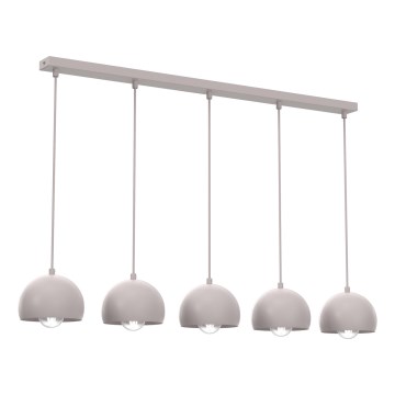 Lámpara colgante con cable SOOL 5x E27 / 15 W / 230 V, color crema