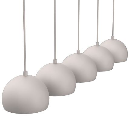Lámpara colgante con cable SOOL 5x E27 / 15 W / 230 V, color crema