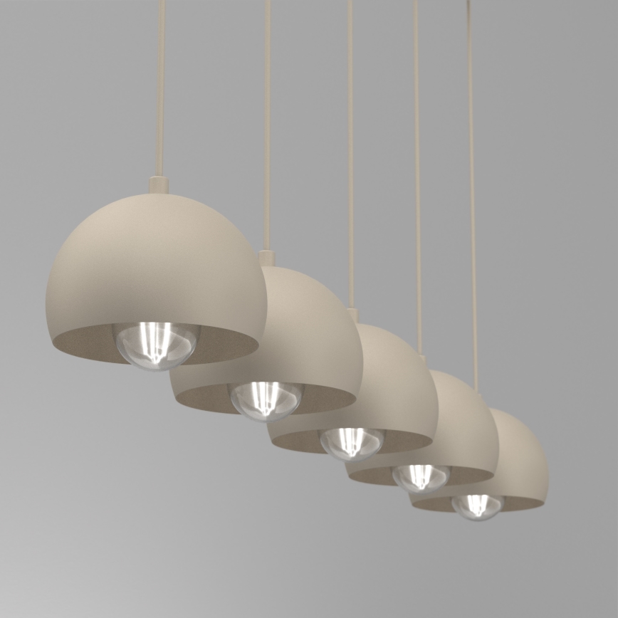 Lámpara colgante con cable SOOL 5xE27/15W/230V beige