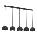 Lámpara colgante con cable SOOL 5xE27/15W/230V negra