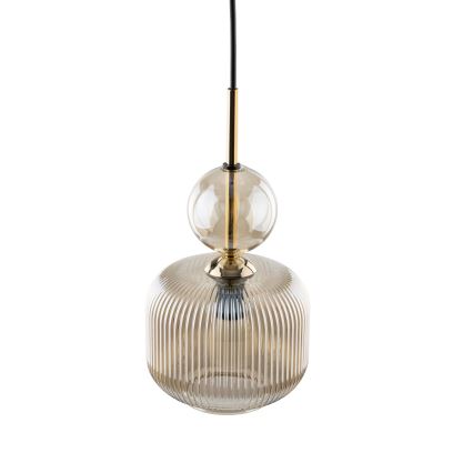 Lámpara colgante con cable SOPHIA 1xE14/10W/230V negro/beige ahumado