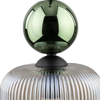 Lámpara colgante con cable SOPHIA 1xE14/10W/230V negro/verde/beige ahumado