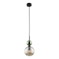 Lámpara colgante con cable SOPHIA 1xE14/10W/230V negro/verde/beige ahumado