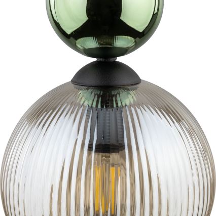 Lámpara colgante con cable SOPHIA 1xE14/10W/230V negro/verde/beige ahumado
