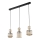 Lámpara colgante con cable SOPHIA 3xE14/10W/230V negro/beige ahumado